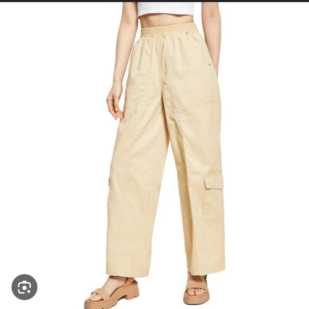 Cotton On Wide Leg Cargo Pants in Beige